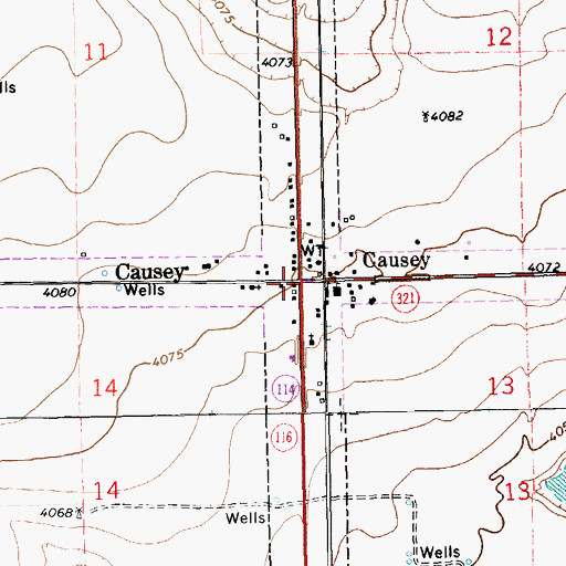 Topographic Map of Causey Church of Christ, NM