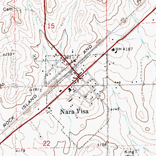 Topographic Map of Nara Vista Assembly of God, NM