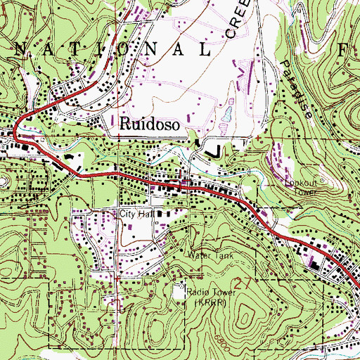 Topographic Map of Gateway Assembly of God Church, NM