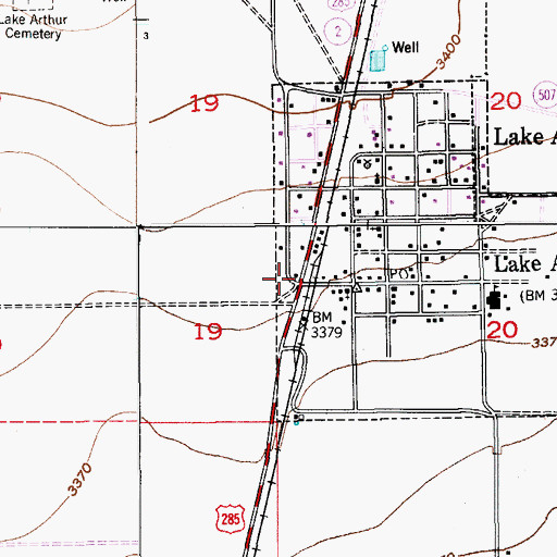 Topographic Map of First Baptist Church, NM