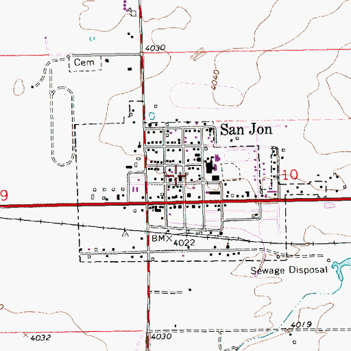 Topographic Map of First Assembly of God Church, NM