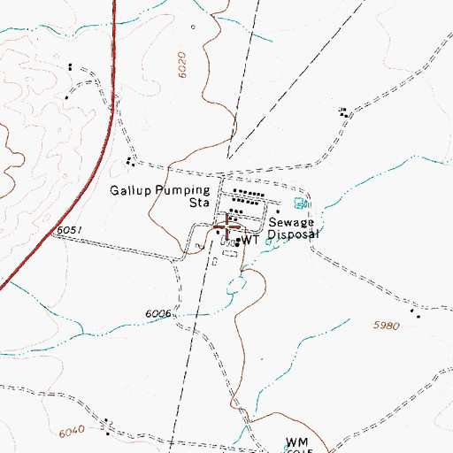 Topographic Map of Gallup 3 Water Well, NM