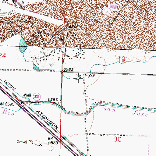 Topographic Map of 10075 Water Well, NM