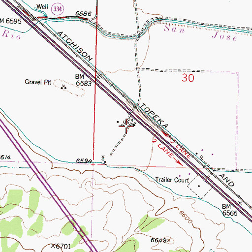 Topographic Map of 10077 Water Well, NM