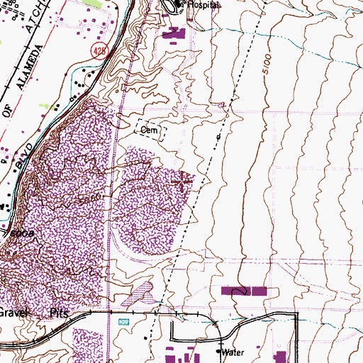 Topographic Map of Los Angeles 2 Water Well, NM