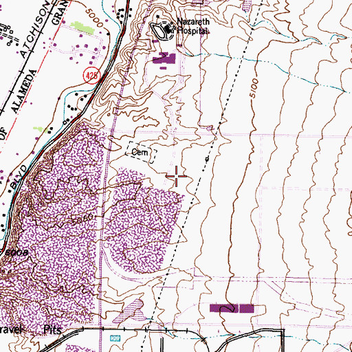 Topographic Map of Los Angeles 7 Water Well, NM