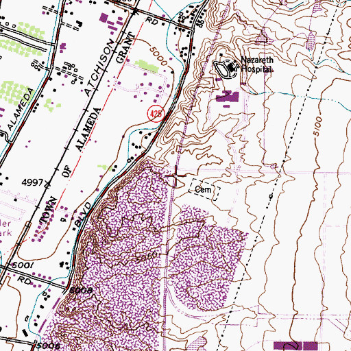 Topographic Map of Los Angeles 1 Water Well, NM