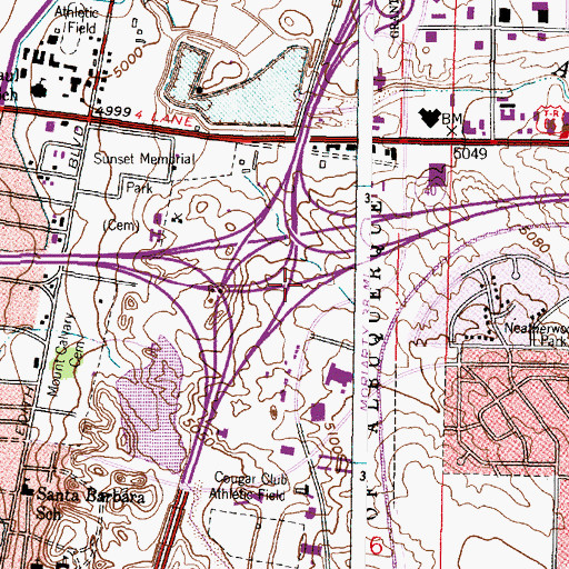 Topographic Map of I-25 Water Well, NM