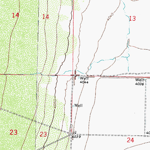 Topographic Map of 10406 Water Well, NM