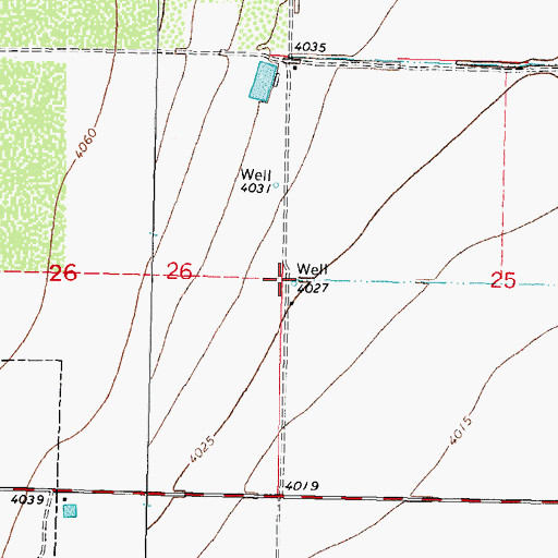 Topographic Map of 10410 Water Well, NM