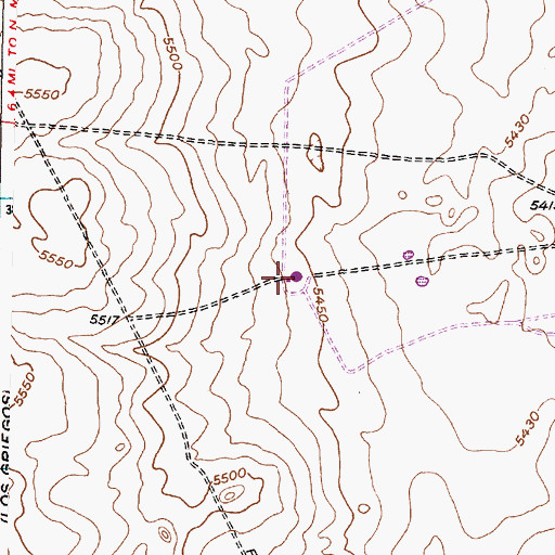 Topographic Map of Paradise Hill 2 Well, NM
