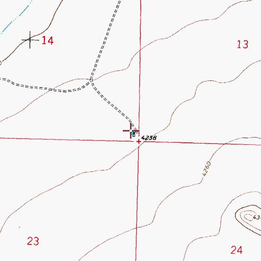 Topographic Map of 01632 Water Well, NM