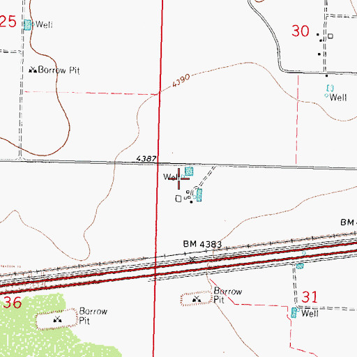 Topographic Map of 00128 Water Well, NM