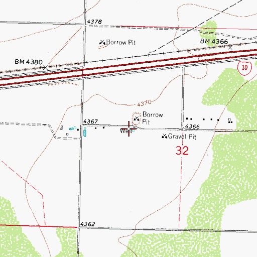 Topographic Map of 00134 Water Well, NM