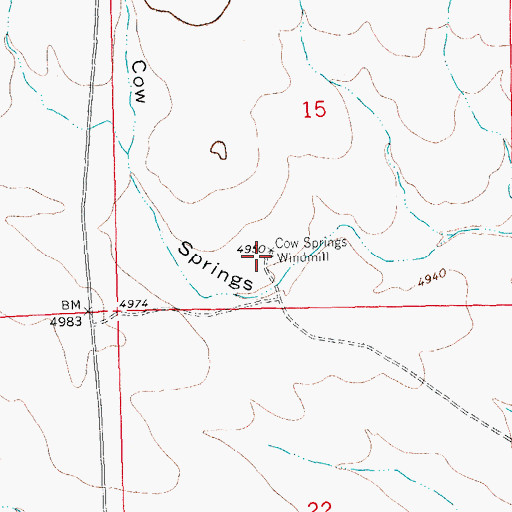 Topographic Map of 01265 Water Well, NM