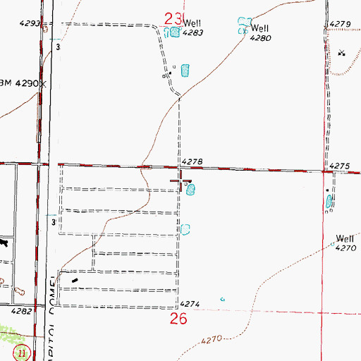 Topographic Map of 10193 Water Well, NM