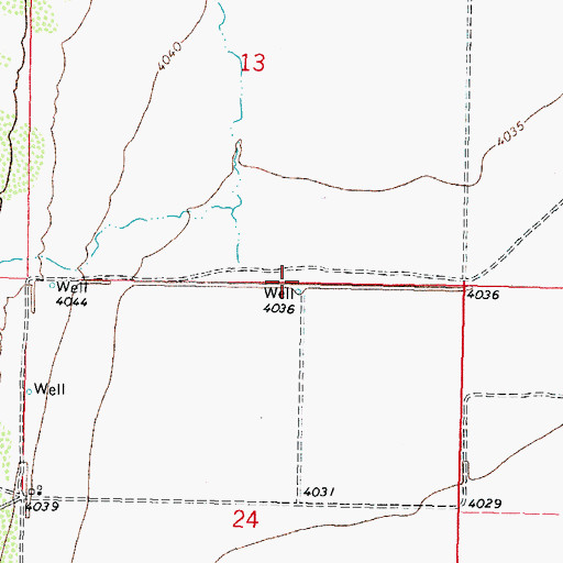 Topographic Map of 10407 Water Well, NM