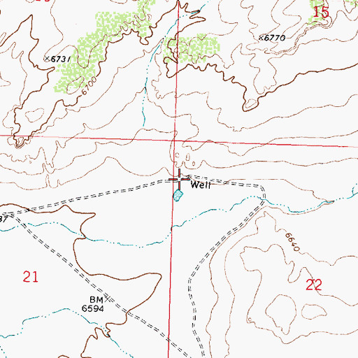 Topographic Map of M Parks 1 Water Well, NM