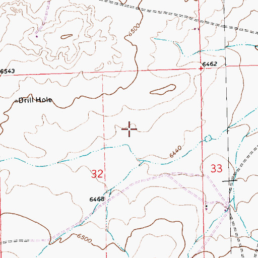 Topographic Map of 19-12-32-W3 Water Well, NM