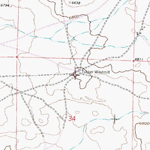 Topographic Map of Tucker Water Well, NM