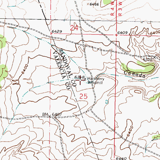 Topographic Map of Hackberry Water Well, NM