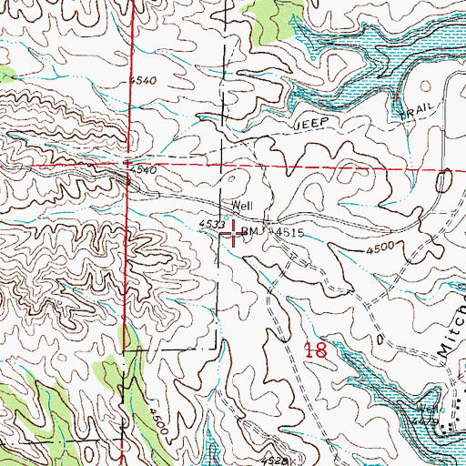 Topographic Map of Narrows Water Well, NM