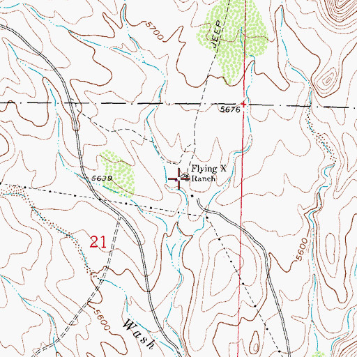 Topographic Map of Flying X 2 Water Well, NM