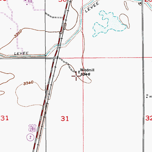 Topographic Map of 05350 Water Well, NM