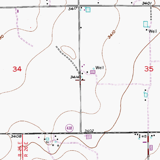Topographic Map of 13570 Water Well, NM