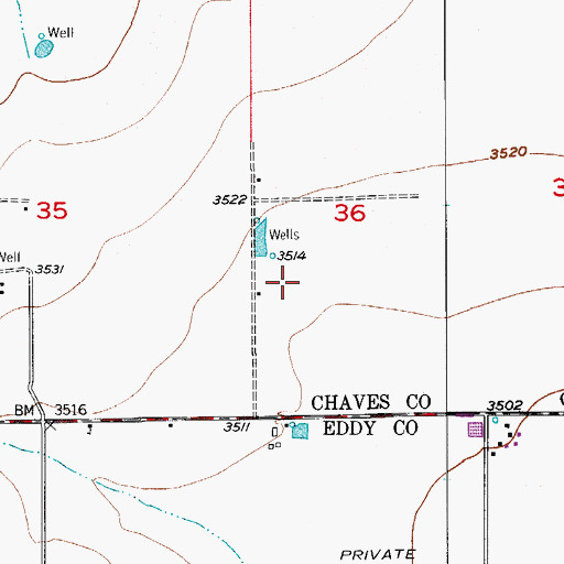 Topographic Map of 12961 Water Well, NM