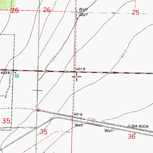 Topographic Map of 10416 Water Well, NM