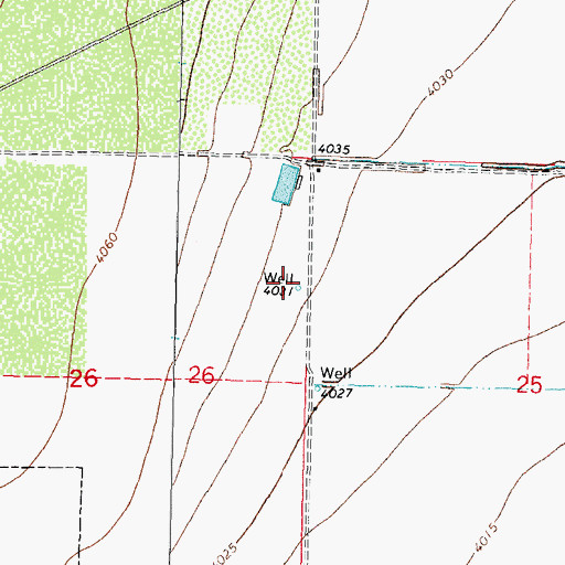 Topographic Map of 01060 Water Well, NM