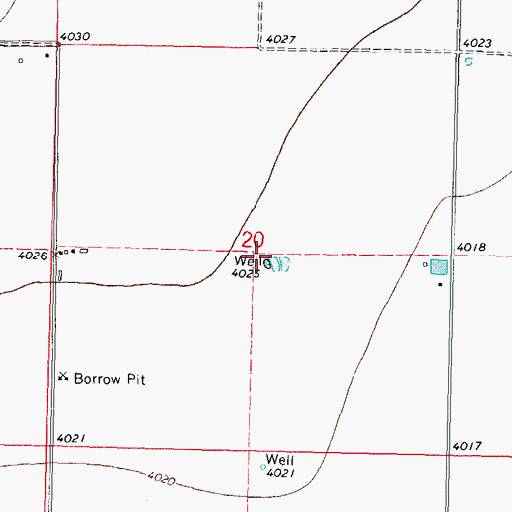 Topographic Map of 10393 Water Well, NM