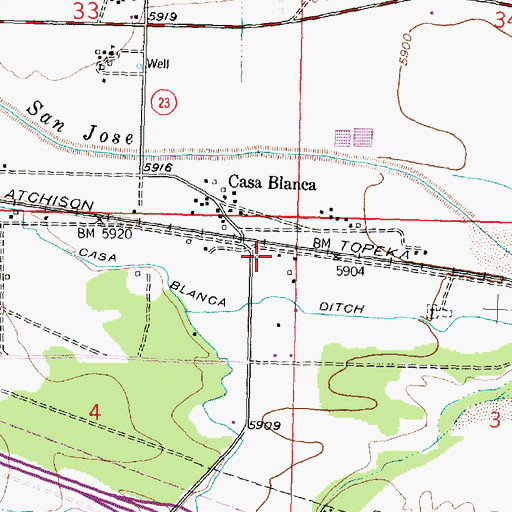 Topographic Map of 10020 Water Well, NM