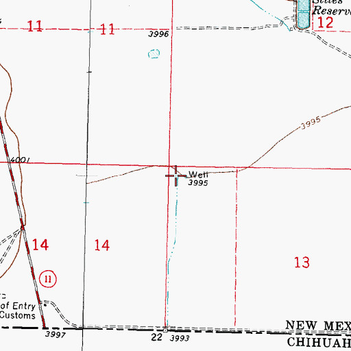 Topographic Map of 10428 Water Well, NM