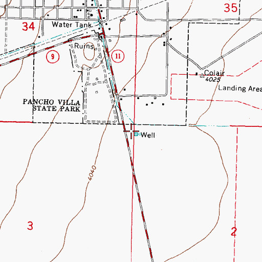 Topographic Map of 10425 Water Well, NM