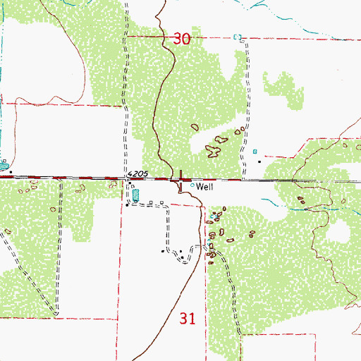 Topographic Map of 10053 Water Well, NM