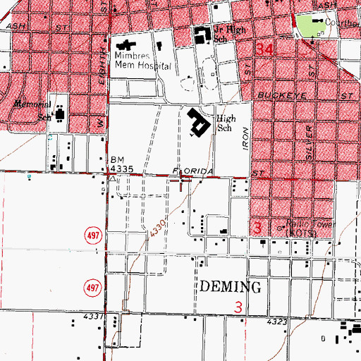Topographic Map of 10163 Water Well, NM
