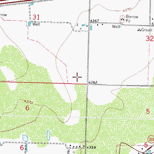 Topographic Map of 00132 Water Well, NM
