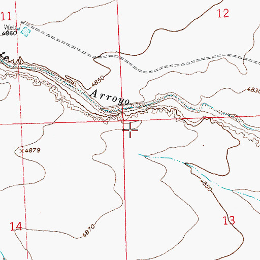 Topographic Map of 01327 Water Well, NM