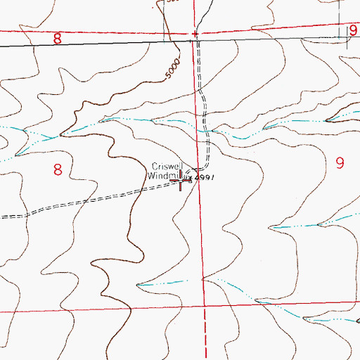 Topographic Map of 01319 Water Well, NM