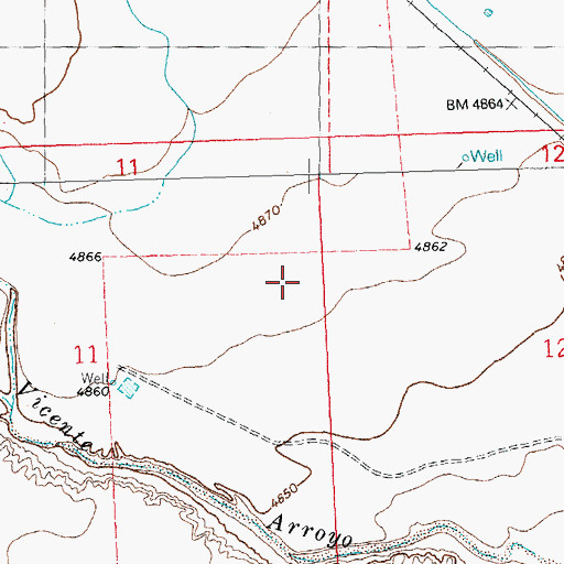 Topographic Map of 01320 Water Well, NM