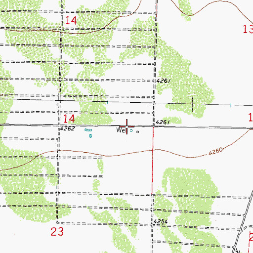 Topographic Map of 00768 Water Well, NM