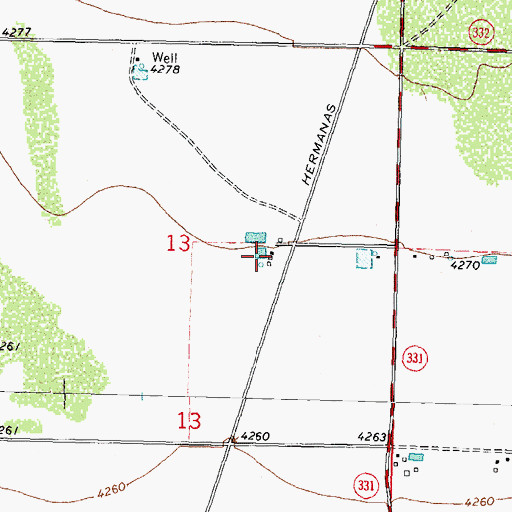 Topographic Map of 10340 Water Well, NM