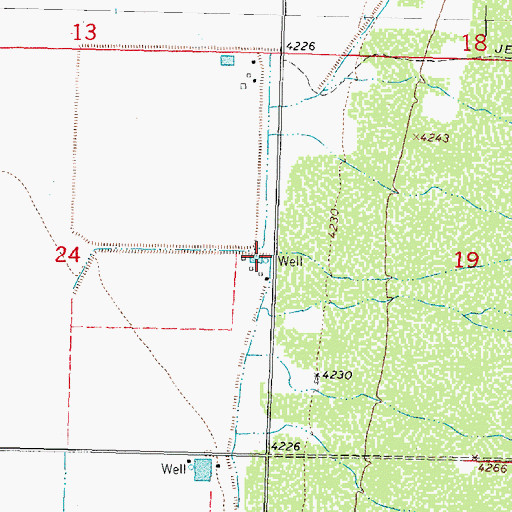 Topographic Map of 00721 Water Well, NM