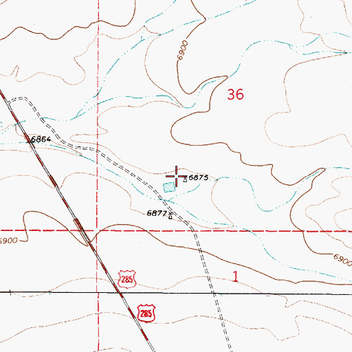Topographic Map of 10075 Water Well, NM
