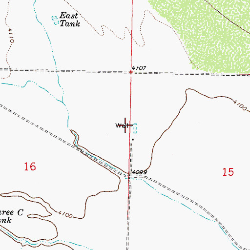 Topographic Map of 10368 Water Well, NM