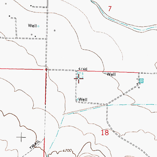Topographic Map of 10371 Water Well, NM