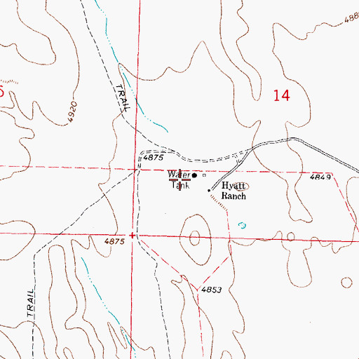 Topographic Map of 01580 Water Well, NM