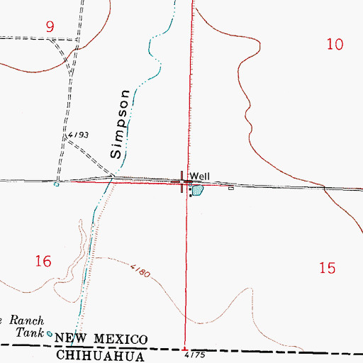 Topographic Map of 10441 Water Well, NM